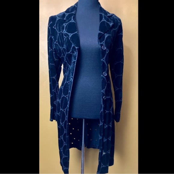 Just in Time Vintage Y2K Black Whimsical Fairy Gothic Grunge Woven Long Coat M - Picture 4 of 16